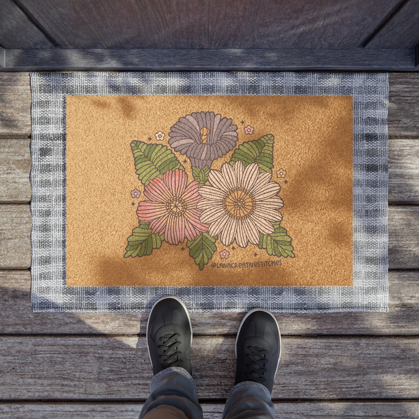 Felpudo, flor de hilo, felpudo ecológico