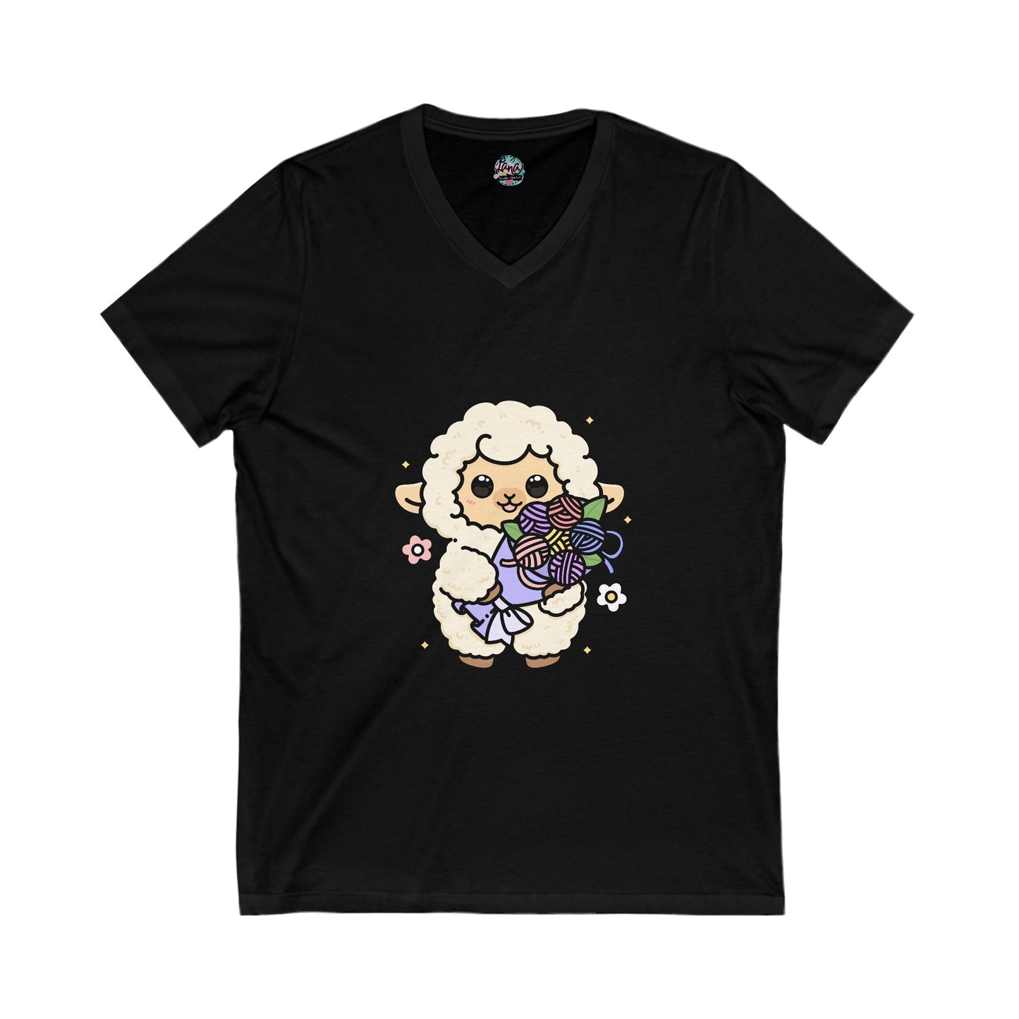 Camiseta unisex Jersey de manga corta con cuello en V, camisa feliz del día de las madres, regalo para ella, camisa para mamá, artesana, amante del hilo