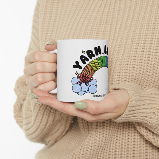 Taza de cerámica, (11oz, 15oz), taza de crochet, taza de tejer, taza de café