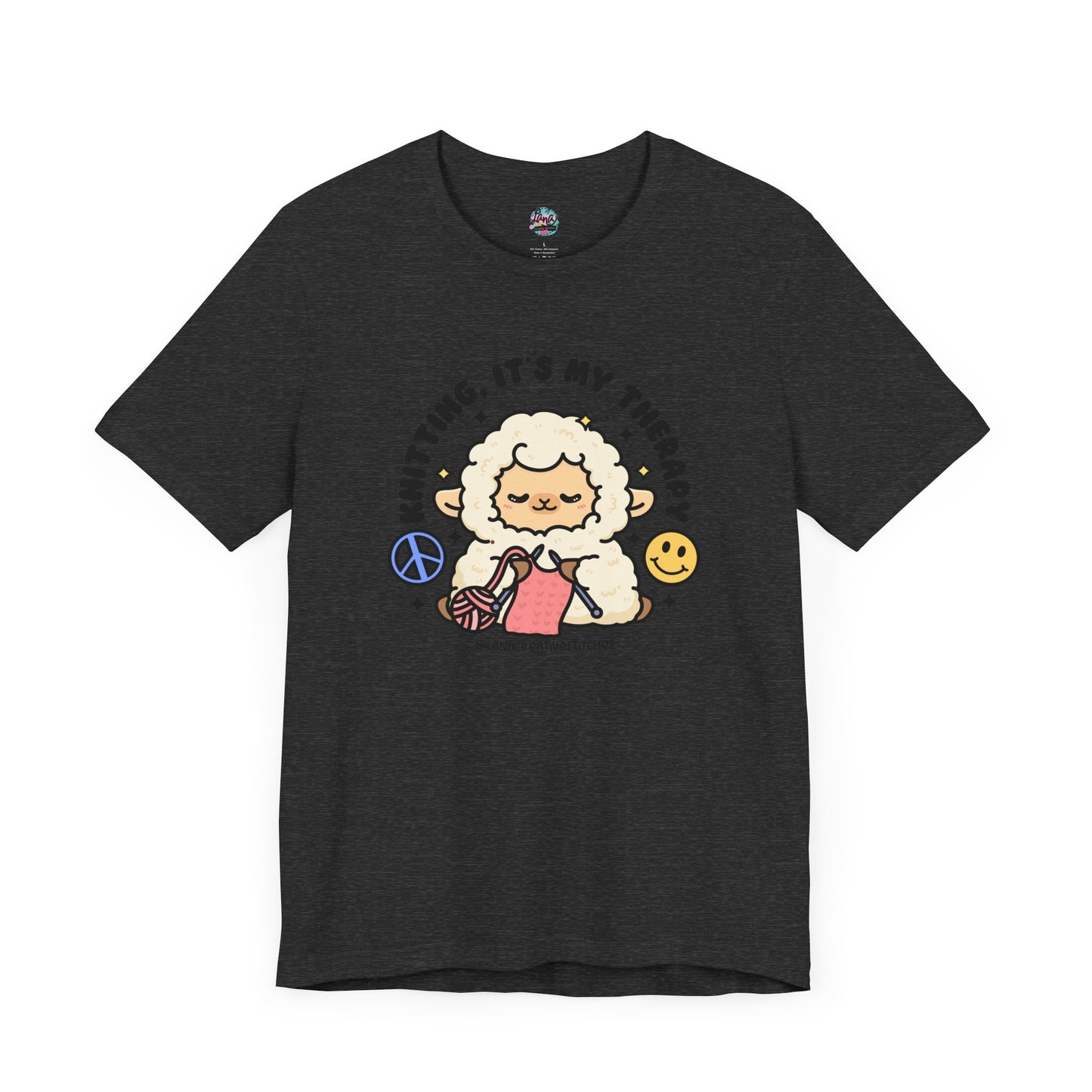 Camiseta de manga corta Unisex Jersey, tejer es mi terapia, camisa para ella, camisa para mamá, tejido, crochet, camiseta de algodón, camiseta gráfica