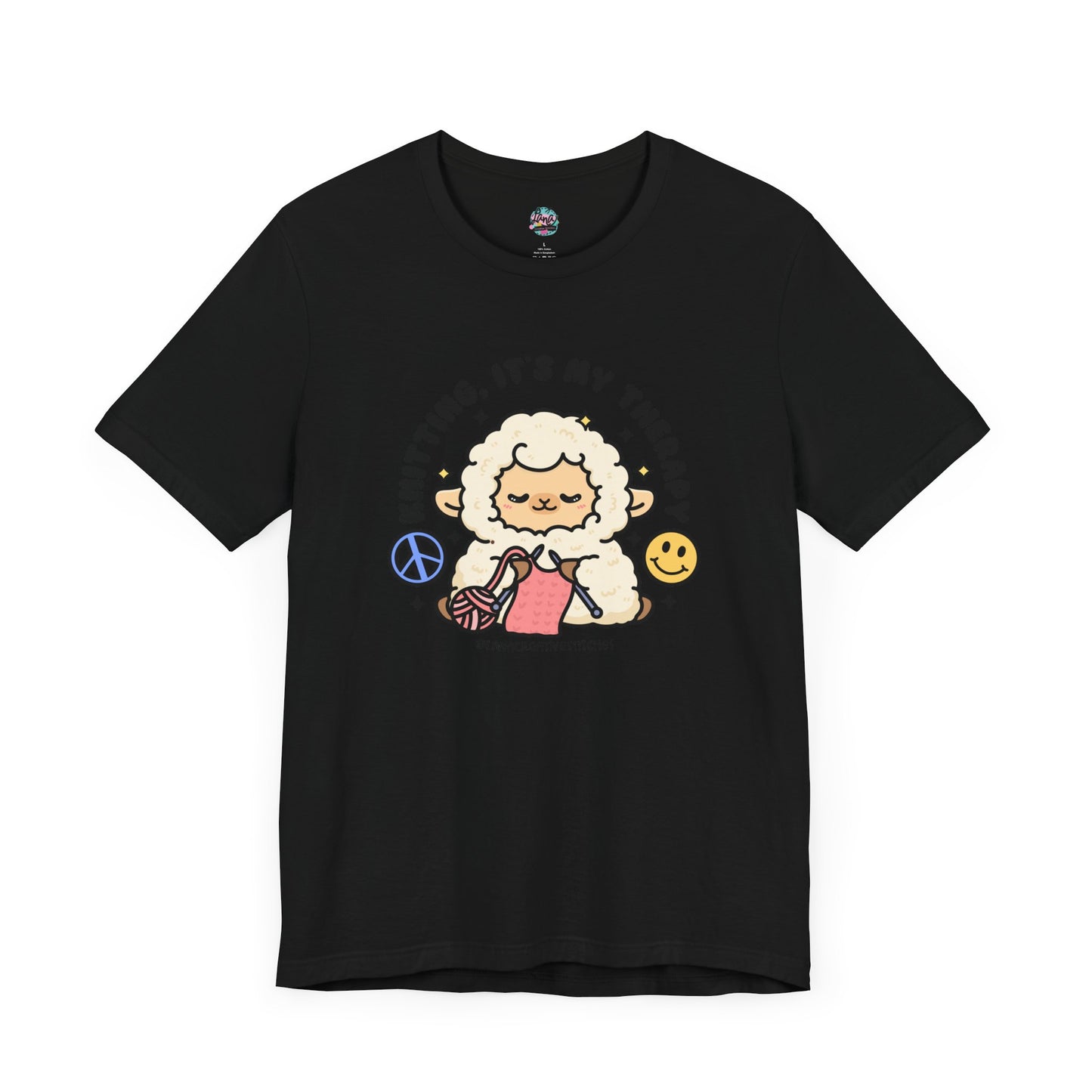 Camiseta de manga corta Unisex Jersey, tejer es mi terapia, camisa para ella, camisa para mamá, tejido, crochet, camiseta de algodón, camiseta gráfica