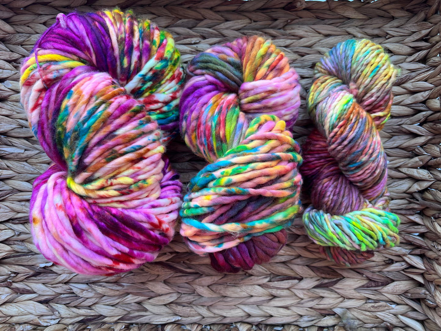 PRE-ORDER| CONFETTI BOWL colourway |super bulky merino wool hand dye yarn |ethically sourced yarn |90 yards | super bulky lite | chunky yarn